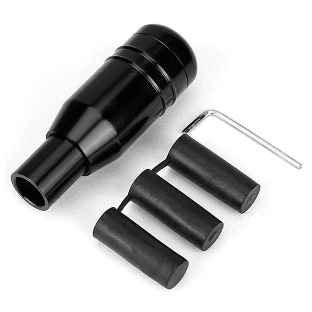 Bestmaple Black Push Type Universal Car Accessories Aluminum AT Shift Knob Silver for Car (Black)