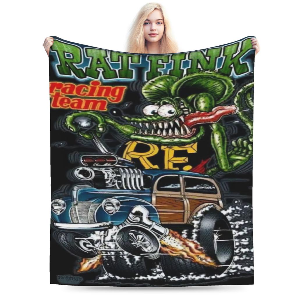 Comfort Rat Fink Blanket Merch Bed Decorative Throw Blanket Soft Fleece for Bedroom