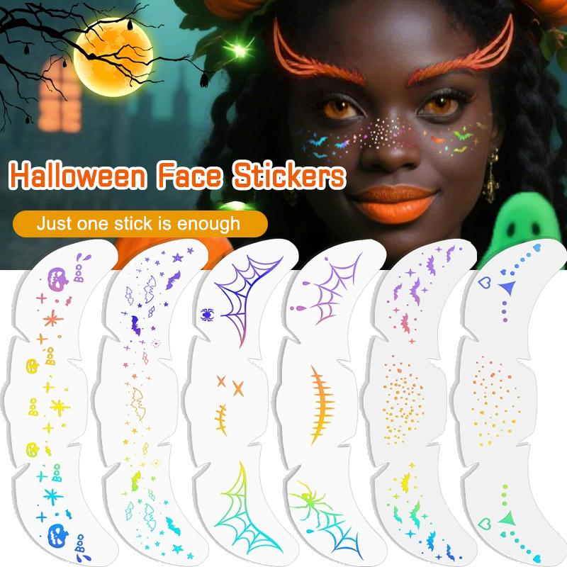 1Pcs Halloween Vampire Bat Fake Freckles Temporary Tattoo Stickers For Child WomanHot Stamping Freckles Makeup Party Face Makeup