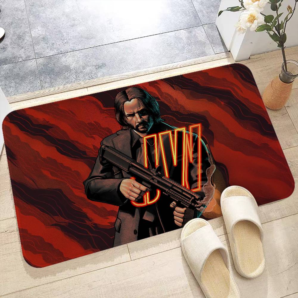 1pc Classic J-john W-wick Movie Entrance Door Mat Nordic Style Home Doormat Bathroom-Toilet Mats Bedroom Hotel Decor Mat