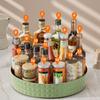 Plastic 360° Rotating Kitchen Spice Rack Non-Slip Fruit Plate Tray Cabinet Organizer  Desktop