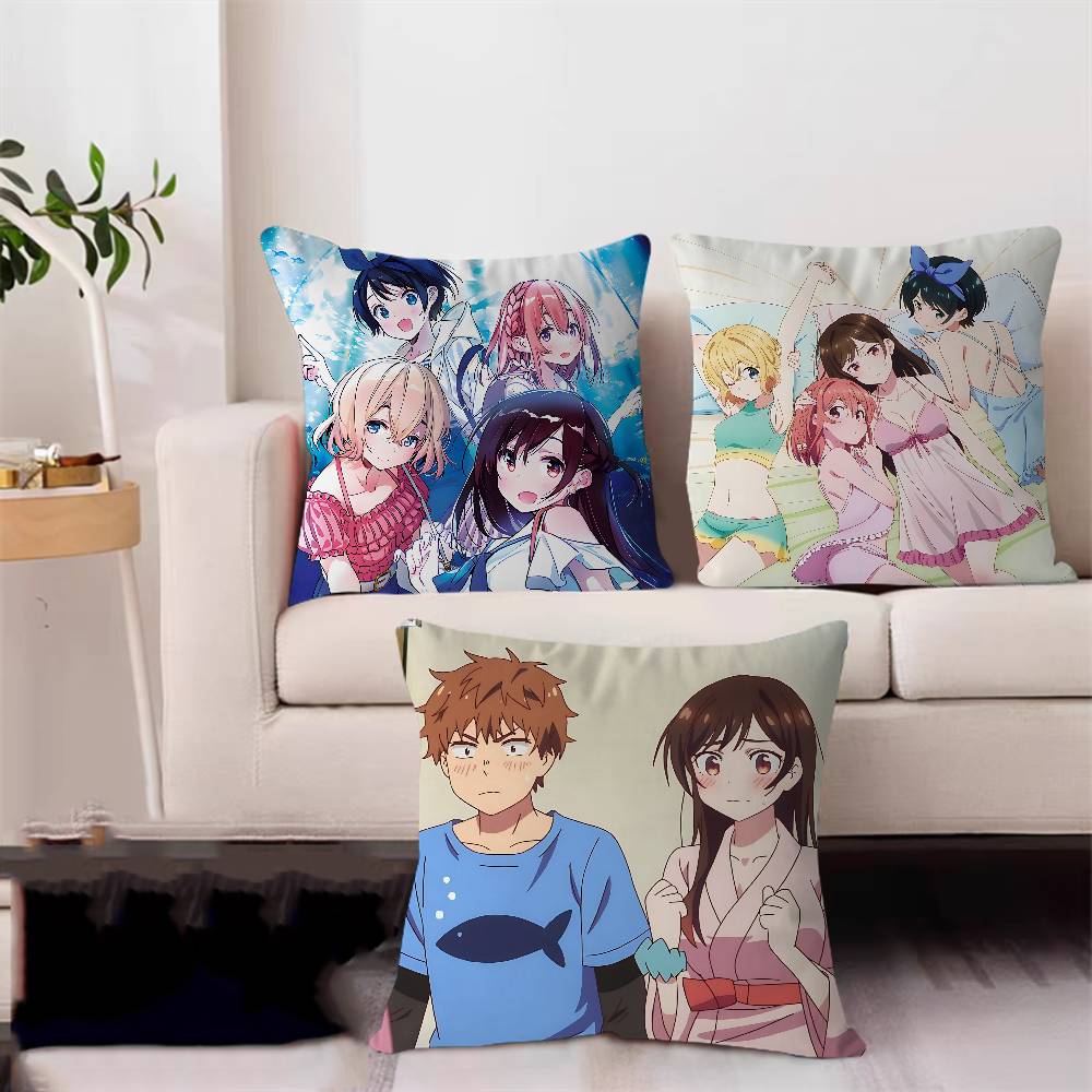 Anime Rent-A-Girlfriend Pillowcase Toon Gift Cushion Cover Bedroom Home Sofa Chair Seat Decor Pillow Case