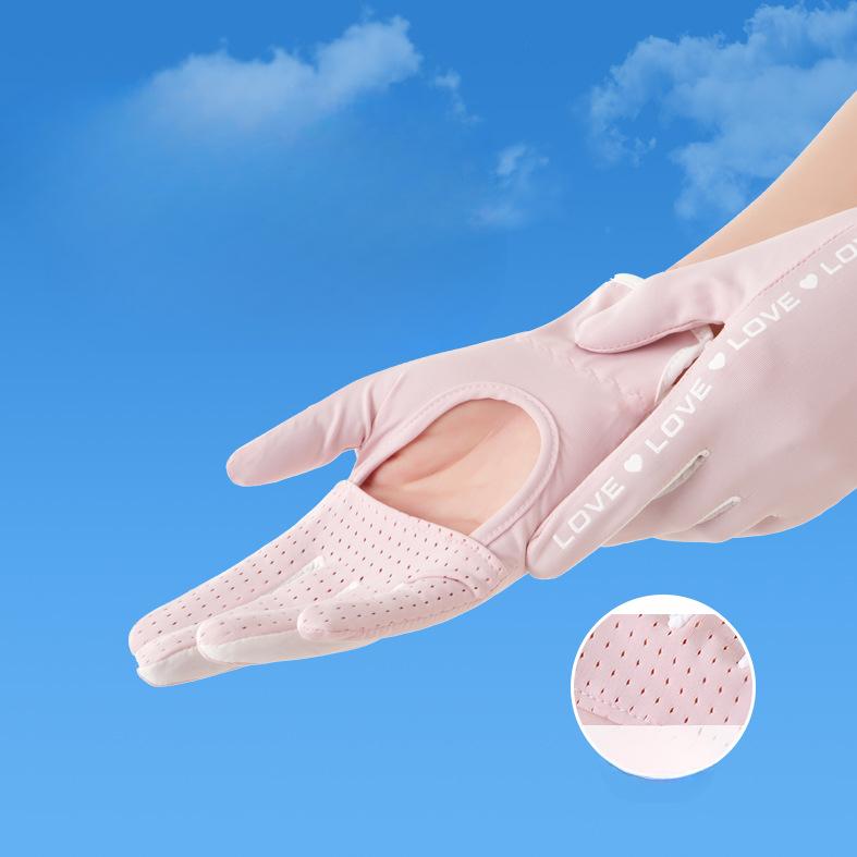 Ice Silk Sun Protection Gloves for Women UV Anti Slip Driving and Riding Touch Screen for Girls  Thin Summer Gloves