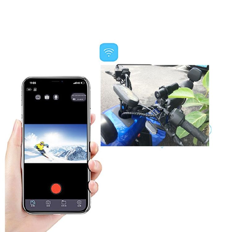 IP65 für Smart Motorrad Fahrtenrekorder Eingebauter 1600mAh Lithium-Akku Wifi