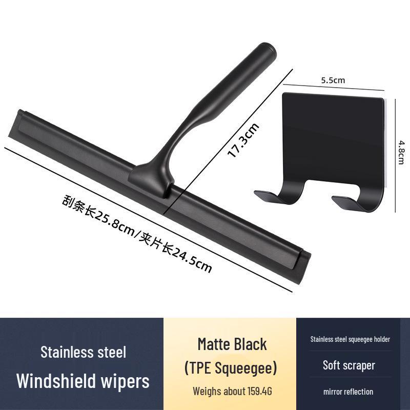 Stainless Steel Silicone Window Squeegee - Ideal for Cleaning Glass in Bathrooms, Restaurants, and Hotels.