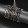 Hip Hop Full Diamond Black Zircon Tennis Bracelet For Men And Women, Round Rectangle Bracelet