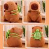 Capybara Plush Cute Capybara Stuffed Animals with Turtle Backpack Kawaii Capibara Plushie Toys for Kids Soft Hugging Pillow