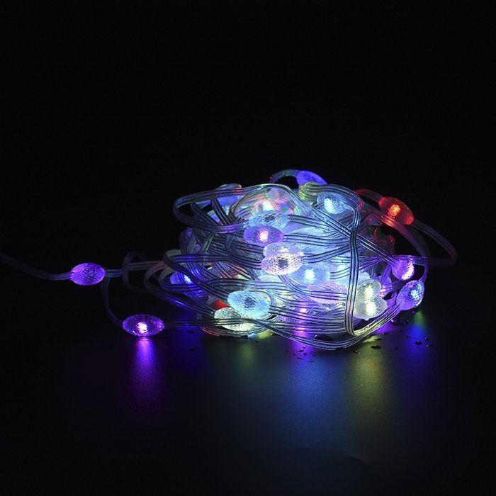 Guirlande lumineuse numérique de Noël - AIMOONSA - Kit de guirlande - Fil transparent - 10 m - Effet vague &amp; contrôle intelligent