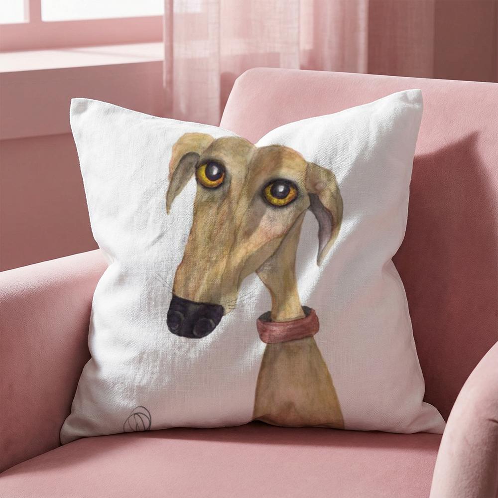 Derp Whippet Cute Cushion Cover Multi-Scene Pillow Cover for Home & Car - Reversible, Soft & Durable for Daily Use