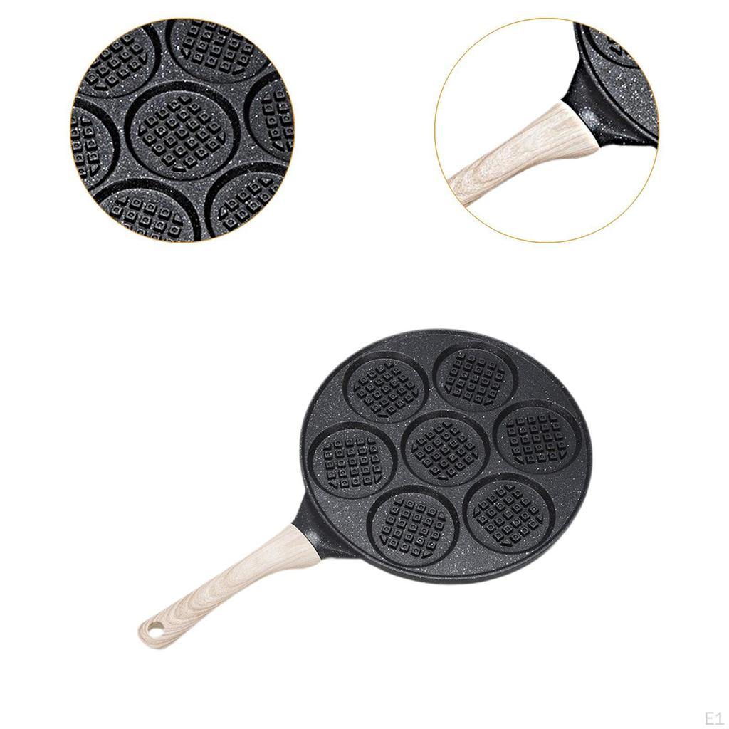 Waffle Frying Pan Pastry Baking Plate 7 Moulds Multifunction Non-slip Cookware Griddle Pot