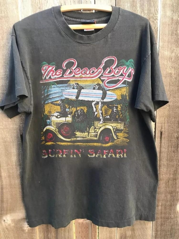 

The Beach Boys Band Surfin#039 Safari 90s Basic Charcoal Unisex Tshirt Reprint Unisex T-Shirt S