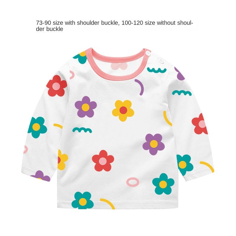 Baby Girl Autumn Long-sleeved T-shirt Baby Cotton Bottoming Shirt Girls Spring and Autumn Tops Small Children Fashionable Autumn Clothes