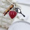 Leopard Print Comb Pendant Keychain Mirror and Heart Charm Keyring Daily Use Bag Pendant Beauty Tool Unique Gift