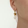 Youthway Elegant Star Freshwater Pearl Drop Earrings For Women  Gold Plated Stainless Steel Earrings Simple Fashion Jewelry