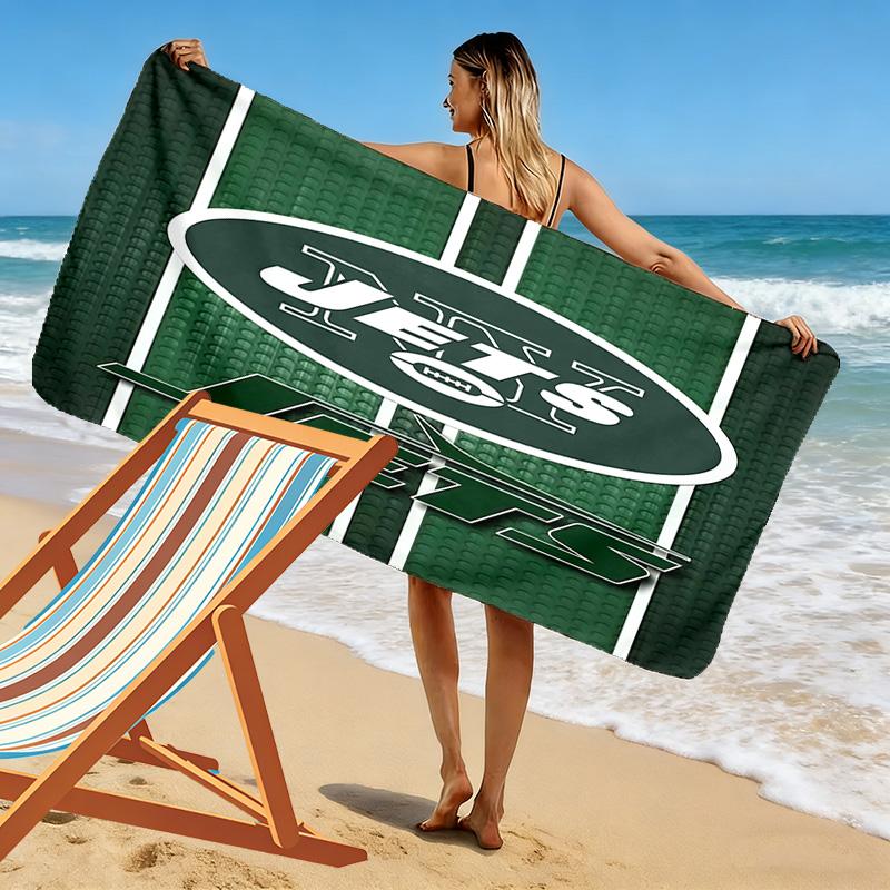 New York Jets Print Beach Towel, Large Soft Quick Dry Towel for Beach Camping Swimming