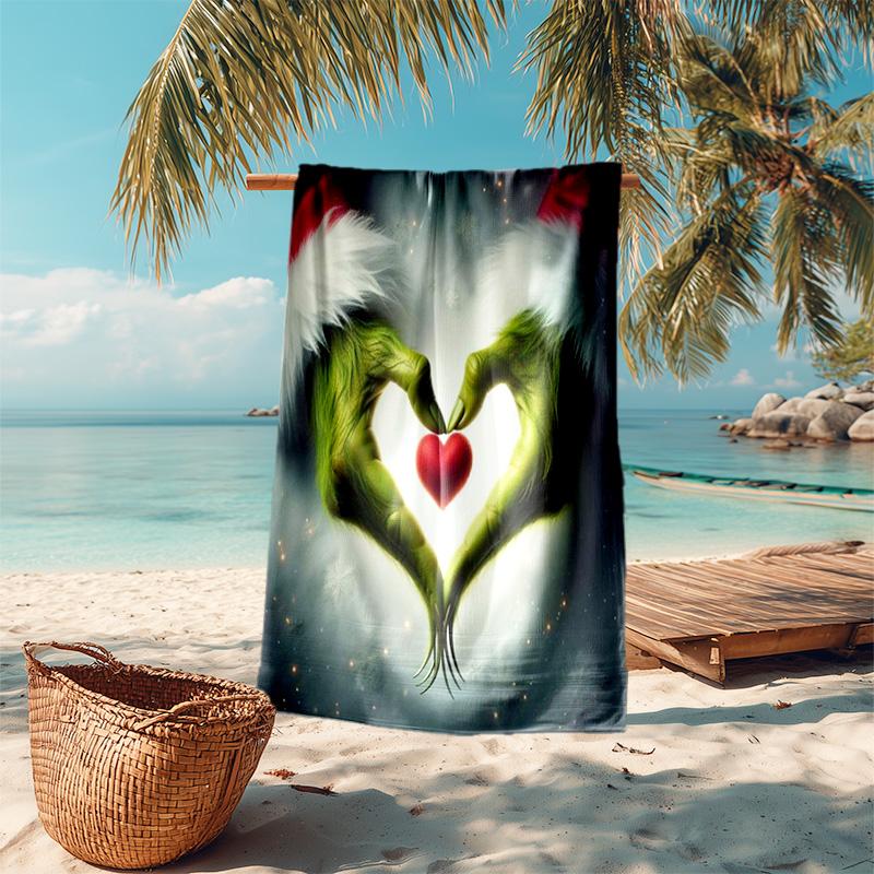 Christmas Gift Oscar Comedy Movie How the Grinch Stole Christmas soft beach towel outdoor camping vacation swinging beach scarf decorative blanket B11
