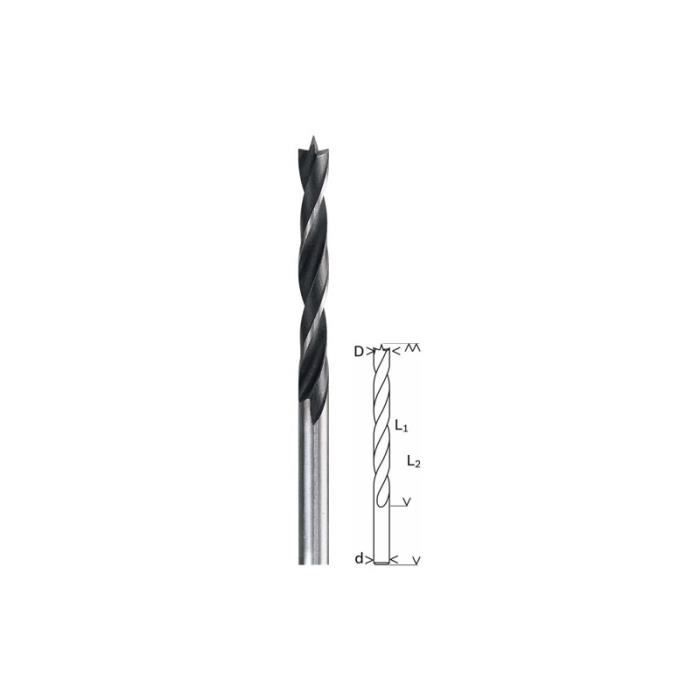 Foret hélicoïdal pour bois - BOSCH - 2608596312 - Diamètre 15mm - Longueur utile 100mm