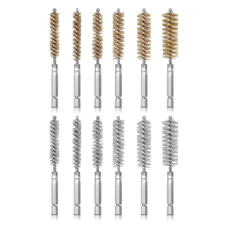 6Pcs Wire Brush 8/10/12/15/17/19mm Polishing Brush Set Tube Brush Set for Metal Part