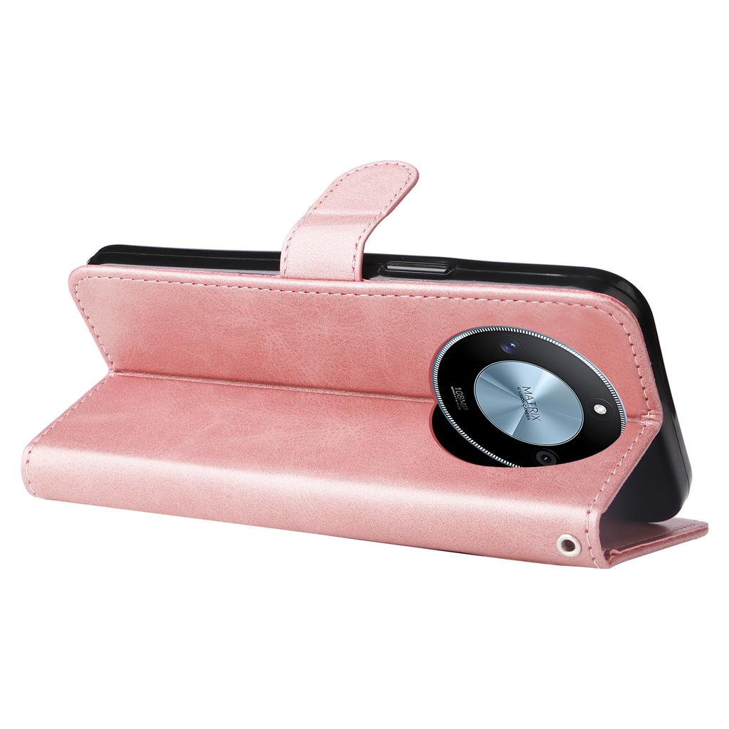 For Honor X60 5G Case Zipper Wallet Calf Texture PU Leather Phone Cover