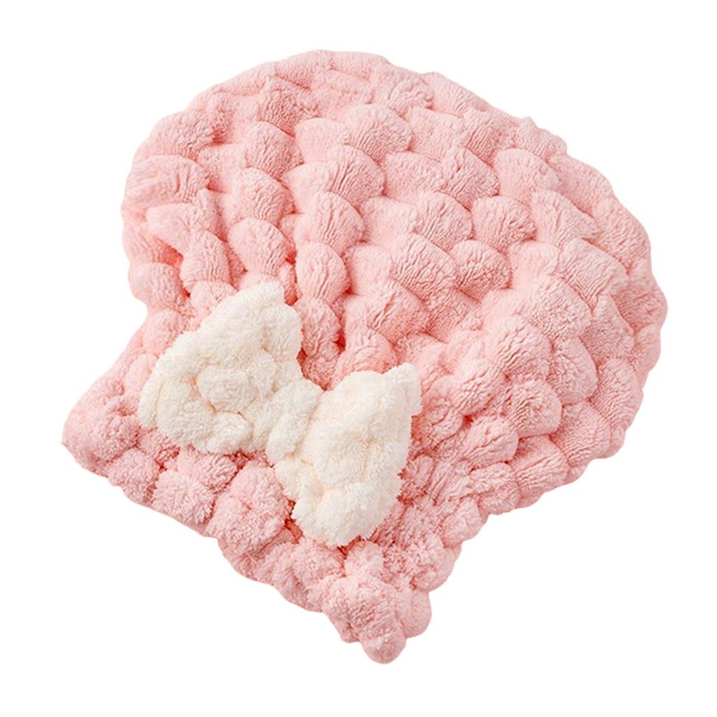 Dry Hair Towel,Ladies Bow Style High-Efficiency Water Absorbing Dry Hair Cap,Quick-Drying Hair Cap,Shower Cap Bath Accessories