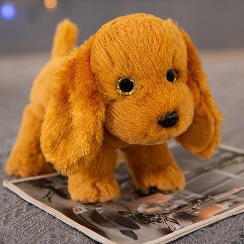 Realistic Plush Cat Dog Toys Kids Adults Soft Stuffed Animal Decorative Figurine 22cm PP Cotton Filled