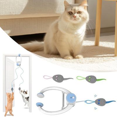 Interactive Feather-Cat Toy Electric Cat Door Frame Toy Bite Resistant Cat Teaser Anti-Stress Pet Supply For Cat Entertainment
