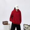 Fleece-Lined Drop-Shoulder Pullover Hooded Pocket Couple Hoodie Thickened Oversized Trendy Youthful Hooded Sweatshirt