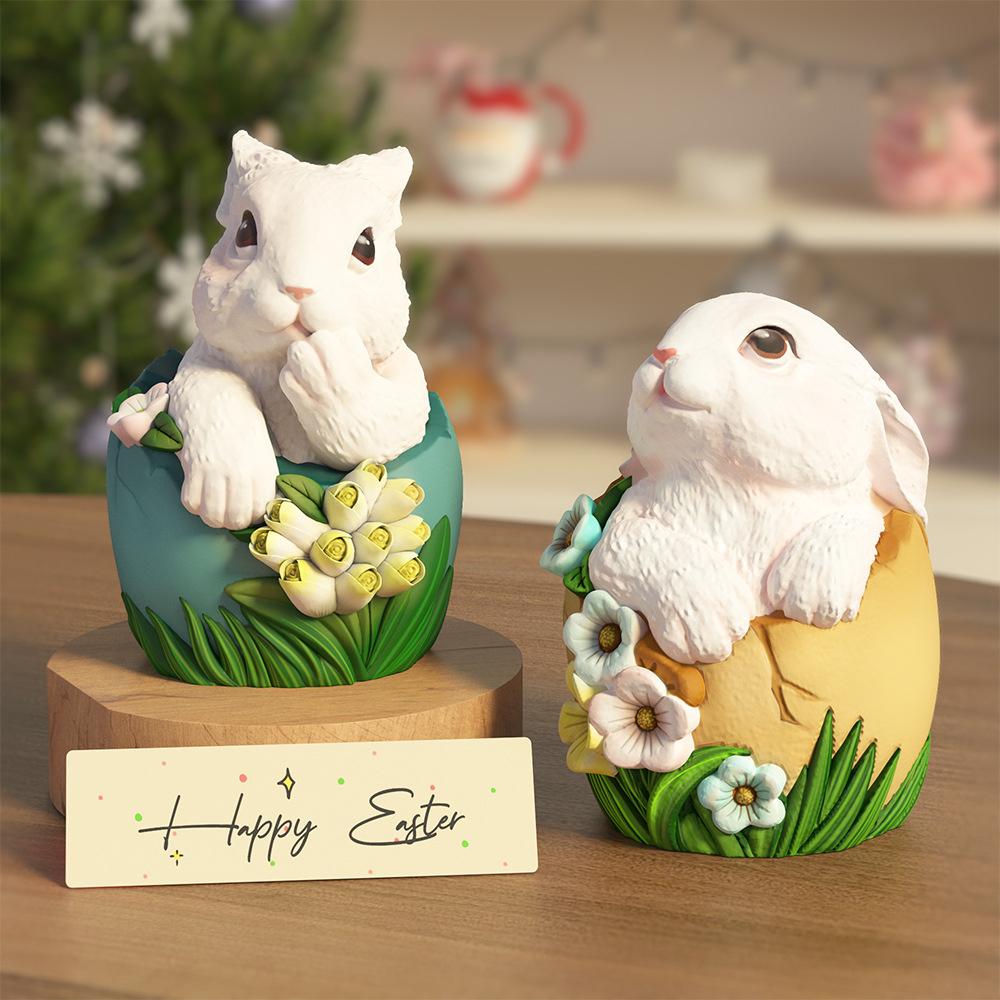 3D Easter Bunny Egg Candle Silicone Mold Rabbit Resin Plaster Resin Ornaments Mould Home Decoration Gifts Candle Making Supplies