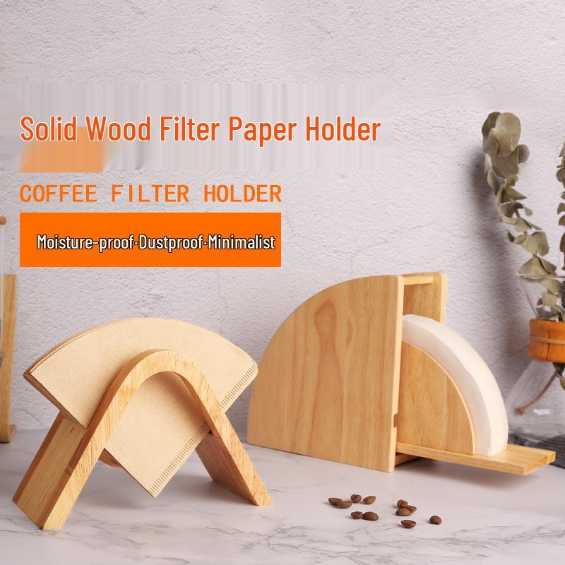 Solid Wood Arched Coffee Filter Paper Rack - V60 Holder