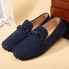 Fashion Handmade Casual Shoes Men Breathable Man Loafers Slip On Summer Shoes Suede Leather Man Business Shoes Ultra-light Moccasins