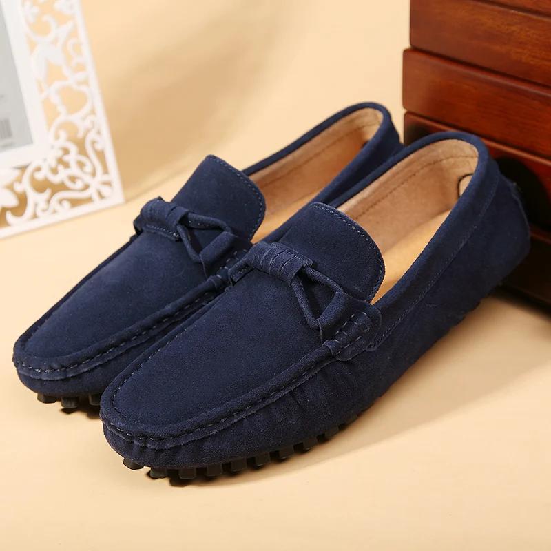 Fashion Handmade Casual Shoes Men Breathable Man Loafers Slip On Summer Shoes Suede Leather Man Business Shoes Ultra-light Moccasins