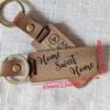 Personalized Realtor Closing Gift Keychain Logo Bulk Order Engraved Key Chain for New Home Owner Wood Keyring Wedding Favor