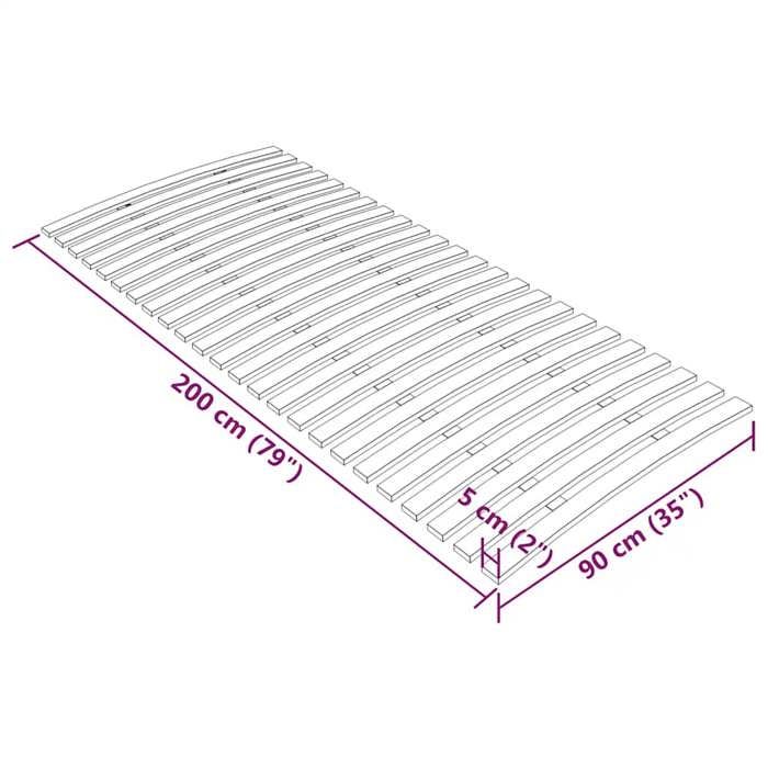 VidaXL Replacement Slat for Bed Base with 24 Slats Bed Base Bed Frame Day Bed Support Bedroom 340077
