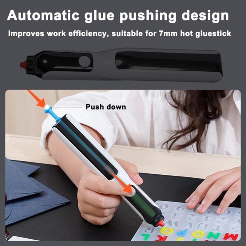 Portable Hot Glues Applicator Battery Powered Handheld Adhesive Glues Guns for Home DIY Projects 7mm Compatible