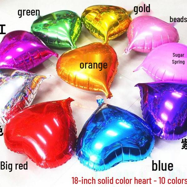 Festival & Wedding 18-Inch Heart-Shaped Colorful Foil Balloons for Decorations