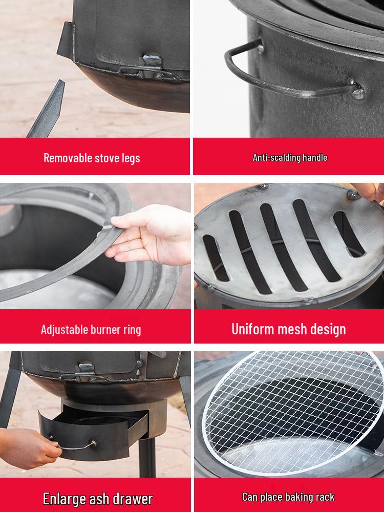 Smokeless Outdoor Firewood Stove for Camping and Home Use