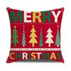 New Christmas Pillowcase Red Plaid Cartoon Linen Pillowcase Christmas Tree Cushion Cover Combination