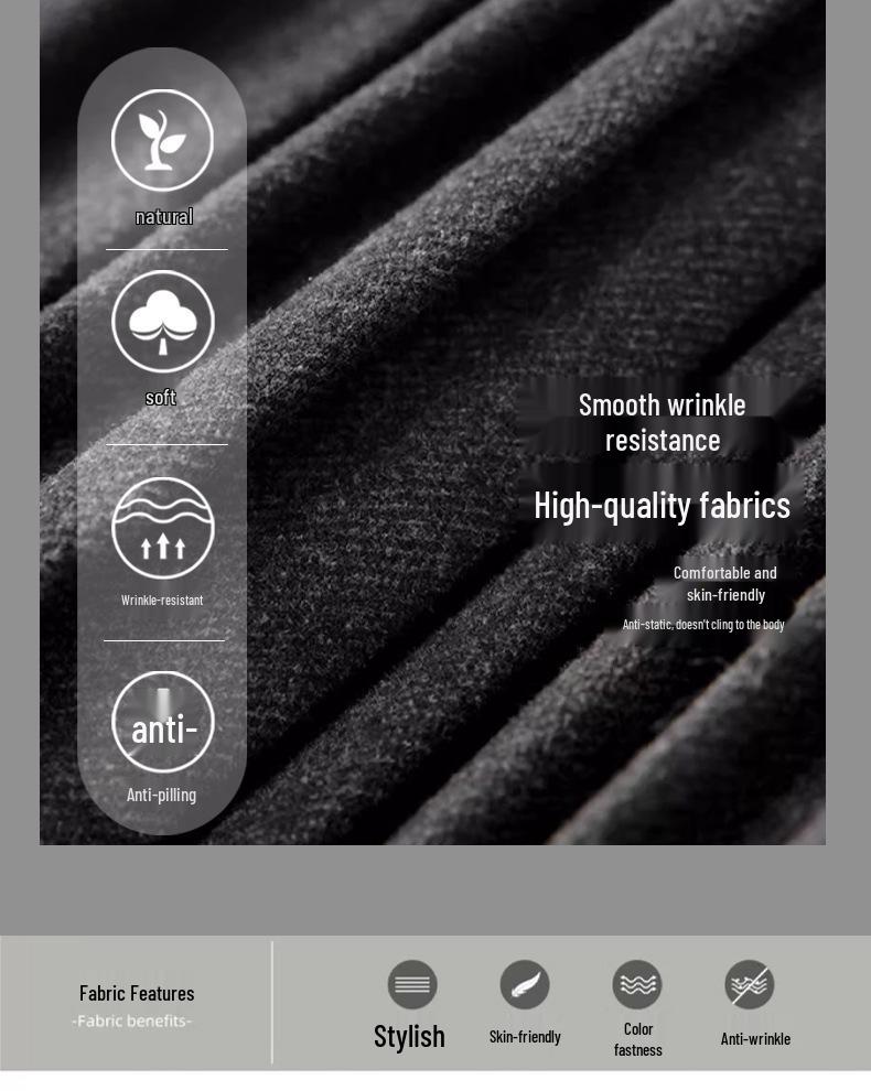 2026 Women's Gray Wool Pleated A-Line Skirt - High Waist, Spring/Autumn Collection