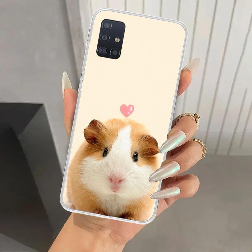 Cute Lovely Pet Hamster Phone Case for Samsung Galaxy A52 A32 A22 A12 A02S A50S A30S A10S Note 20 Ultra 10 Plus S10 A31 A20 A71
