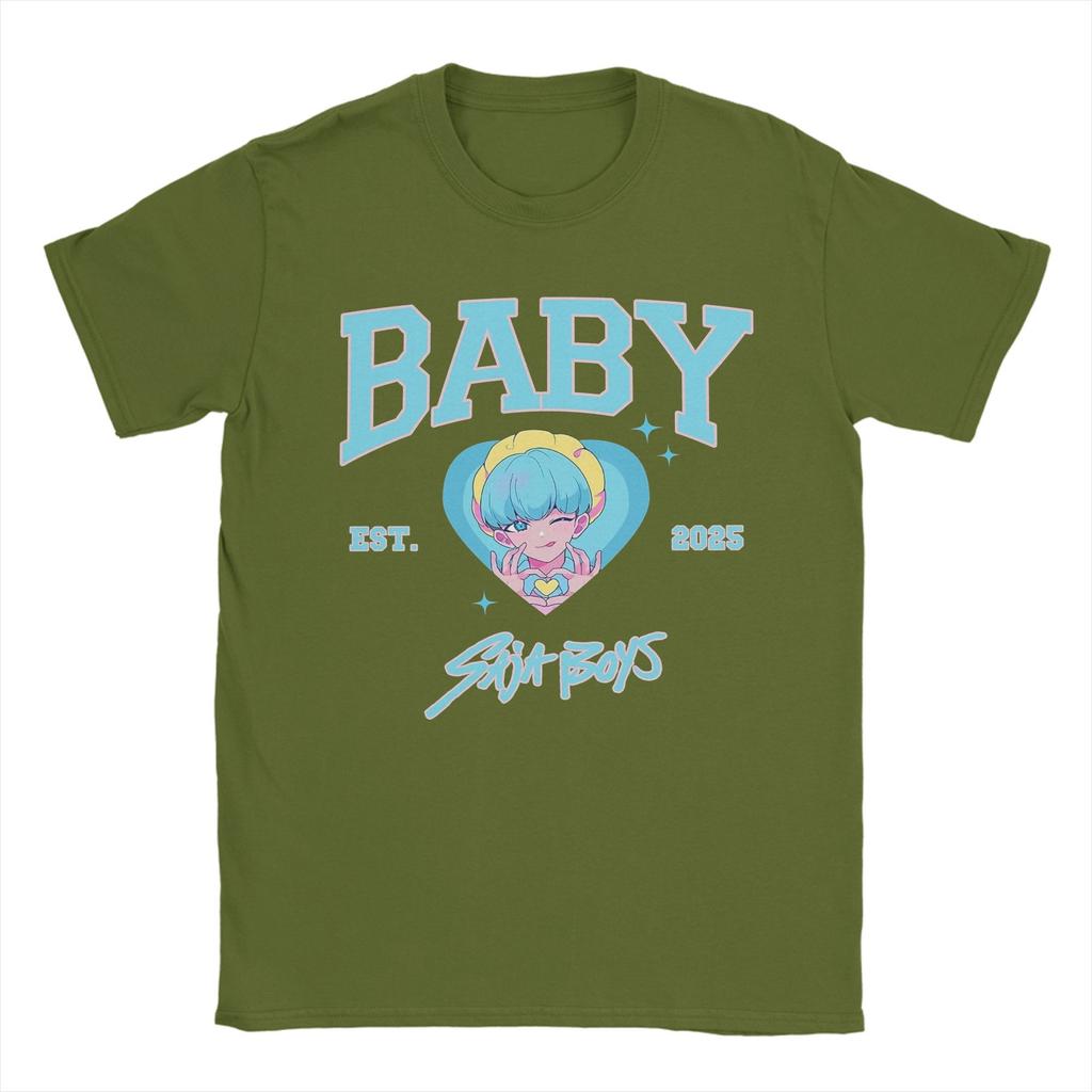 BABY Saja Boys Kpop Demon Hunters T Shirt Men Pure Cotton Funny T-Shirts Round Collar  Tees Short Sleeve Clothes Party