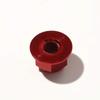 Set of 8 lightweight aluminum wheel nuts (4 blue, 4 red) for Tamiya 101 scale vehicles. Includes plastic flanges. Ideal for weight reduction and
