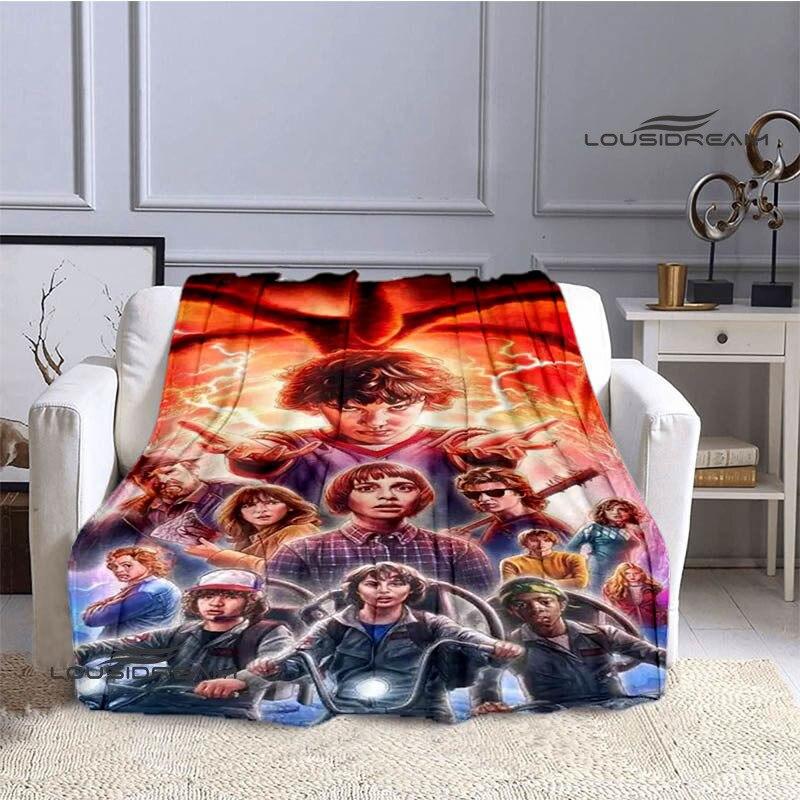 Stranger Things Klassieke Print Deken Dunne Deken Flanel Zacht en Comfortabel Huis Reisdeken Verjaardagscadeau Beddeken