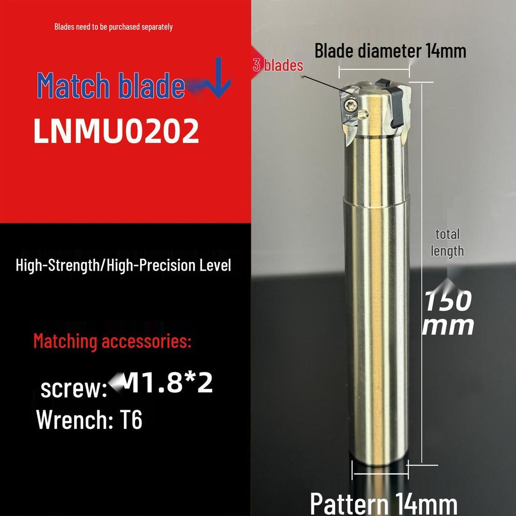 Shock-Resistant Fast Feed Milling Cutter Holder with Double-Sided Exn03R Toshiba lnmu0303 Insert for 4NTE90 Roughing.