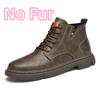 Fashion Genuine Leather Mens Low Top Sneakers 2024 Hot Sale Lace-Up Male Ankle Boots Men Winter Plush Snow Boots Comfortable Men's Shoes