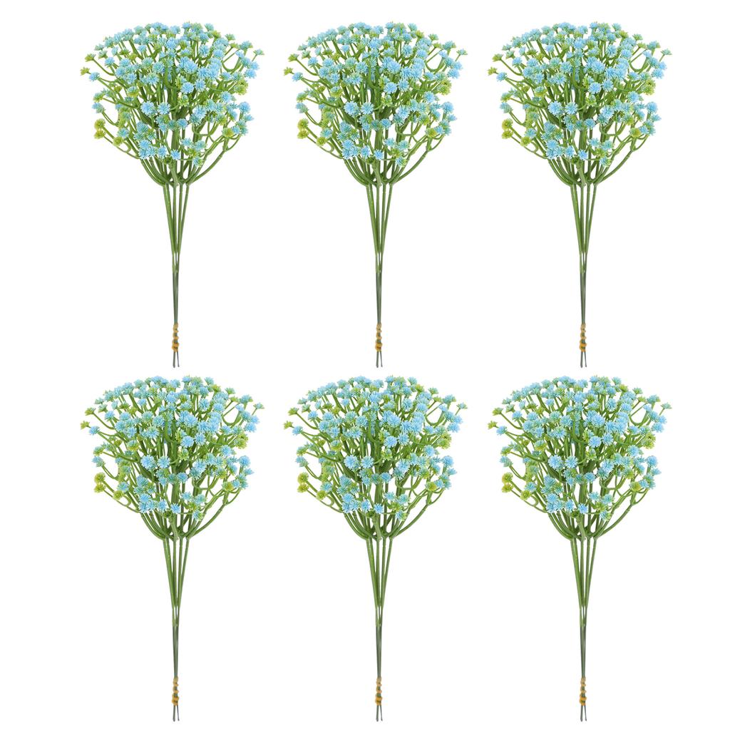 6Pcs Artificial Gypsophila for Wedding Home Decoration Realistic Plastic Flowers DIY Arrangement