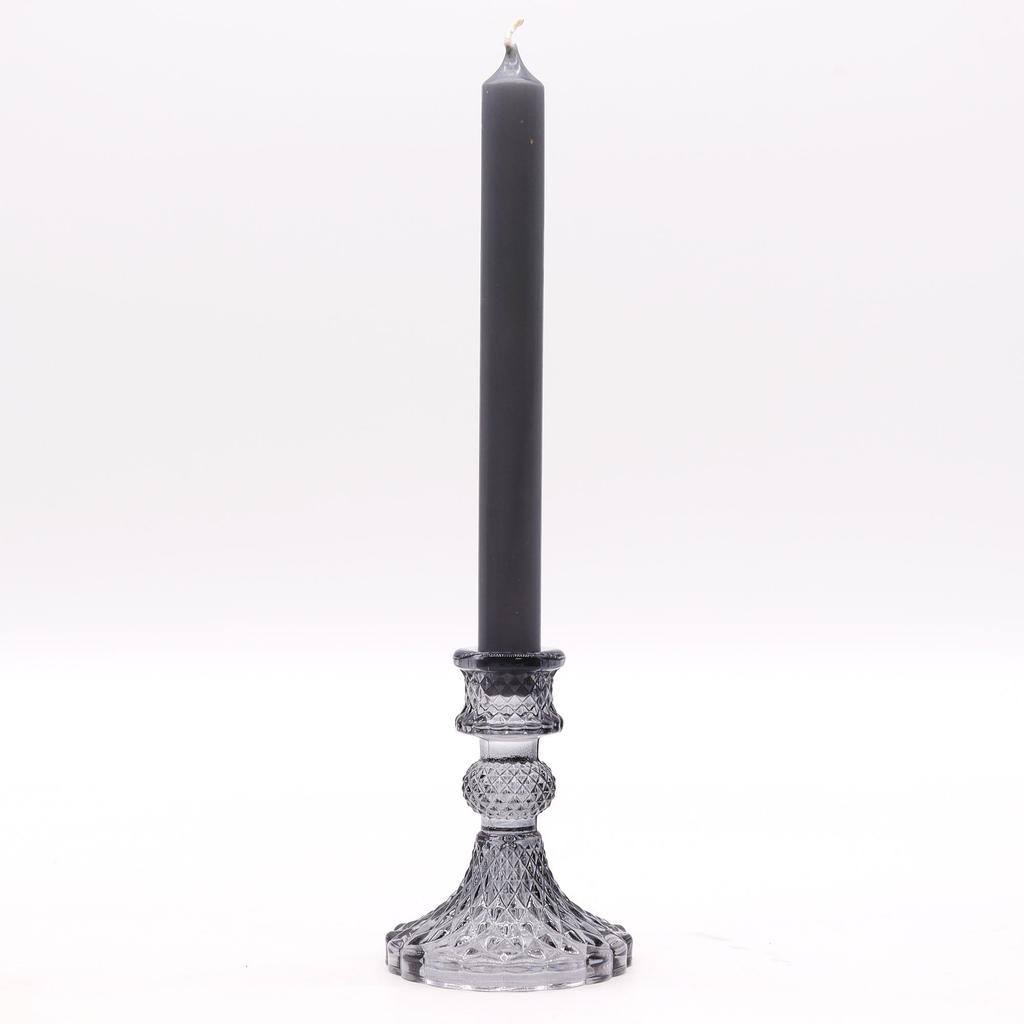 Candle Holder Set Vintage Midnight Grey, 2 Pieces