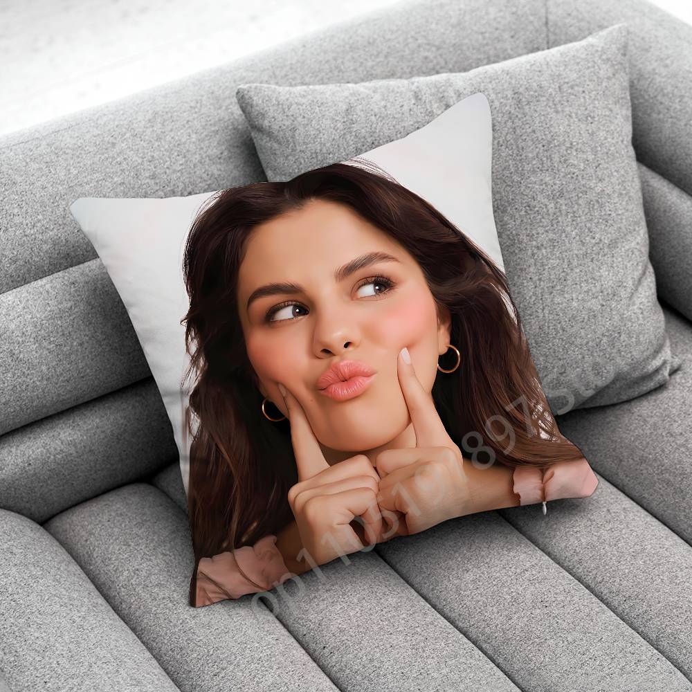Federa Cuscino Decorativo Attore Cantante S-Selena Gomez Per 45*45Cm 40Cm 30Cm 50Cm 55Cm Quadrato Federa Cuscino Casa