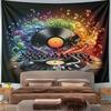 Colorful DJ Turntable with Vinyl Record Pattern Wall Hanging Tapestry Decorative Tapestry Home Decor for Bedroom and Living Room