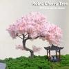 Pink Blossom Cherry Tree Model 10/15cm Bending Shape Handmade DIY Material for Train Railway Layout Micro Landscape Decor