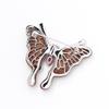 New Natural Wood Wings Butterfly Brooch Three-color High-end Micro-inlaid Zircon Insect Pin Accessories Women's Corsage